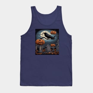 Halloween Graveyard Friends Fun Spooky Season Art Tank Top